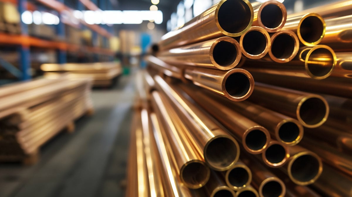 Stack of Polished Bronze Tubes