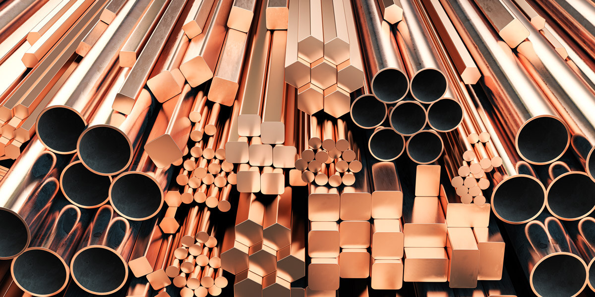 Different copper metal rolled products