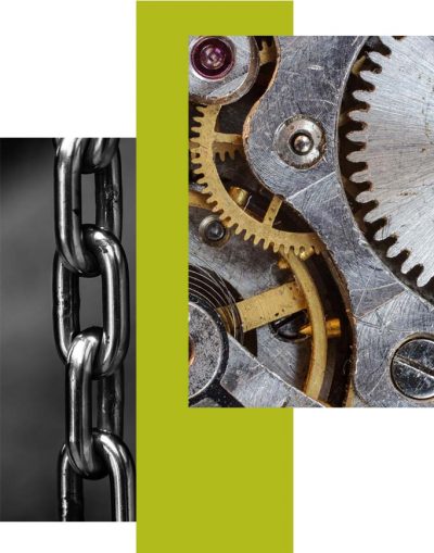 image collage of a chain and gear image